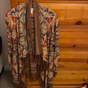 Tasha Polizzi fringe sweater cardigan